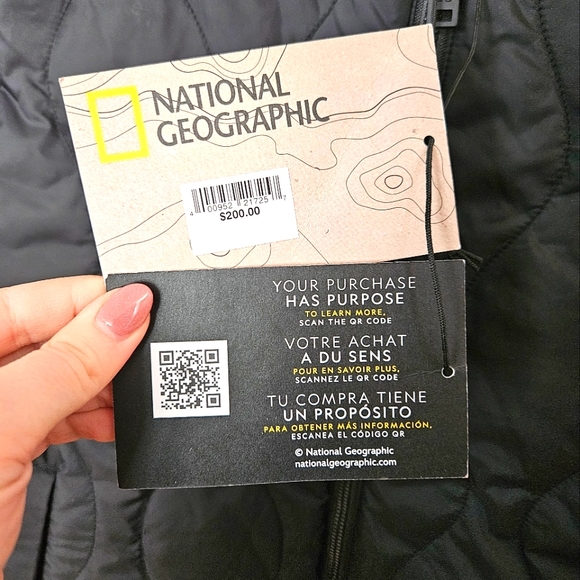 National Geographic Black Medium Down Puffer Vest NWT - Size M - Picture 5 of 10